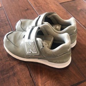 Boys Size 12.5 New Balance olive shoes